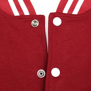 Veste universitaire d'hiver décontractée de qualité supérieure personnalisée OEM à col montant avec fermeture à bouton recouvert vente en gros de logo à motif solide - Product Image 2