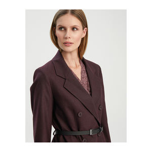Chaqueta con Cinturón de Mezcla de Viscosa para Mujer BGN con Diseño Detallado Modelo W24J067 - Product Image 3
