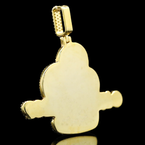 Colgante de Plata con Inicial Personalizada, Estilo Hip Hop Cristiano, con Diamantes de Imitación - Product Image 2