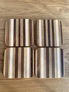 Handcrafted Wooden <b>Walnut</b> Coaster Set Decorative Drink Coasters for Home Decor Unique Wood Coasters <b>Table</b> Protection - Product Image 4