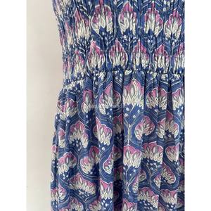 ชุดเดรสยาวผ้าฝ้ายพิมพ์ลายดอกไม้แบบอินเดียทำด้วยมือชุดเดรสยาวสไตล์ตะวันตกชุด Maxi ลำลองชายหาดเซ็กซี่ใส่สบายๆมีขอบแบบทันสมัย - Product Image 4