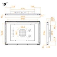 Nuevo Monitor de Pantalla Táctil Capacitiva de Marco Abierto de 19 Pulgadas, 1280*1024, Pantalla LCD Industrial, Serial, DVI, USB, Táctil, Negro