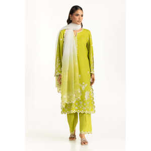 Traje de Verano de 3 Piezas en Viscosa y Seda Cruda Bordada IPSTD-44744 - Product Image 3