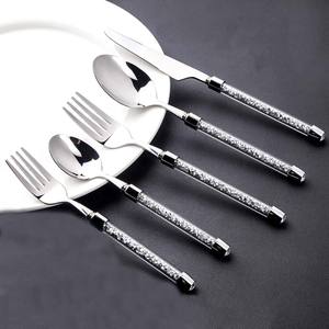 Juego de cubertería portátil de acero inoxidable con mango grueso, Set de cubertería con palillos y cucharas - Product Image 4