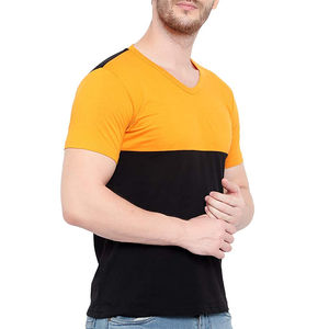 T-shirts de sport à col en V à compression, vente chaude, meilleur prix, tissu jersey neuf, absorption de la transpiration, t-shirt durable pour homme - Product Image 6