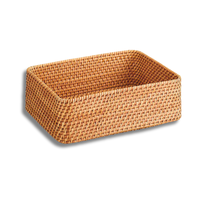 Panier/plateau en rotin tissé rectangulaire fait à la main du Vietnam Décor polyvalent durable, léger et élégant