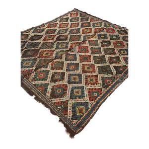 พรมขนสัตว์สีเบจและสีน้ำตาลแบบคลาสสิกของ Nayaab ลายเรขาคณิตสี่เหลี่ยมผืนผ้า ทำด้วยมือ สำหรับห้องนั่งเล่นหรือห้องนอน-Paem-969 - Product Image 2