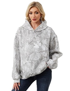 Nouveau Camo De Luxe Femmes Hoodies Haute Qualité Coton Polaire Acide Lavage Pull Lourd Streetwear Boxy Fit Hiver Automne - Product Image 1