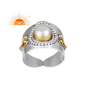 แหวนเงินแท้ประดับมุกธรรมชาติแบบซ้อนได้ ดีไซน์ทันสมัย ได้รับการรับรองจาก GIA เหมาะสำหรับเป็นของขวัญสำหรับผู้หญิง - Product Image 1