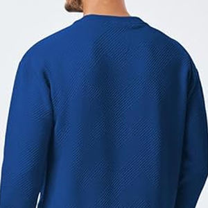 Sudadera para hombre de alta calidad, sudaderas con capucha Boxy Fit, sudaderas de cuello redondo de algodón en blanco, hombros caídos básicos, mezcla de algodón - Product Image 6