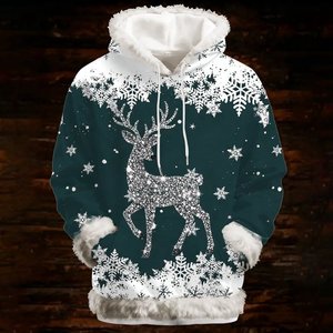 Sweat-shirts unisexes de Noël 2025 – Pulls tendance doublés polaire, fermeture éclair numérique, décontractés, doux et chauds pour l'hiver - Product Image 3