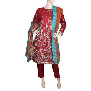 Traje de 3 Piezas Bordado para Mujer - Color Granate - Product Image 3