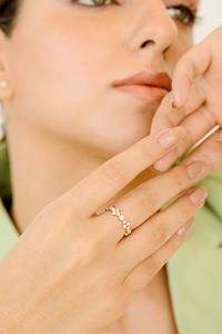 Anillos de lujo para mujer, joyería fina de oro sólido con diamantes reales, joyería - Product Image 5