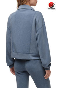 Sudadera con capucha de gran tamaño con bolsillo de canguro para mujer, ropa deportiva con cremallera transpirable, estampado de talla grande para mujer, precios al por mayor - Product Image 4