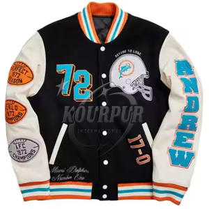 Veste Rockstar Varsity sur mesure de haute qualité pour hommes en coton 100% par KOURPUR INTERNATIONAL - Product Image 5