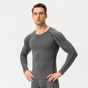 Chemises de compression à manches longues avec LOGO personnalisé Chemises de compression pour hommes Gym Rash Guard Fitness Wear Tops Chemise de compression Chemises amincissantes pour le corps - Product Image 4