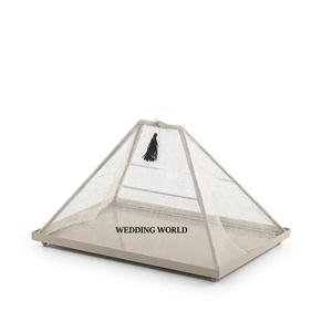 Plateau de service en métal avec couvercle d'ombrage Plateau à chocolat fait main en forme de rectangle Plateau à chocolat fantaisie de qualité supérieure - Product Image 4