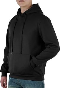Sudaderas con capucha informales de invierno para hombre, Color sólido, 100% algodón, forro polar, ajuste Regular, secado rápido y transpirable, alta calidad - Product Image 5