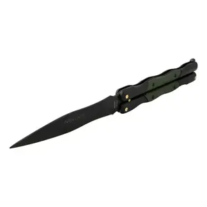 Coltello a Farfalla Miguel Nieto 324-N con Meccanismo di Bloccaggio, Manico Cromato e Fodero in Pelle - Product Image 1