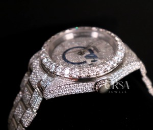 Moissanite à la mode glacé montre en diamant avec mouvement à quartz Style Hip Hop bijoux de mode montre pour hommes disponibles à la vente - Product Image 3