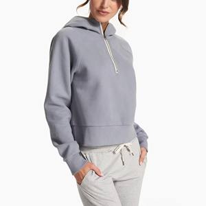 เสื้อกันหนาวมีฮู้ดผ้าขนแกะมีฮู้ดแบบลำลองของผู้หญิงเสื้อสวมหัวแบบตัดปักโลโก้ด้านหน้าซักได้สำหรับฤดูใบไม้ร่วง - Product Image 1