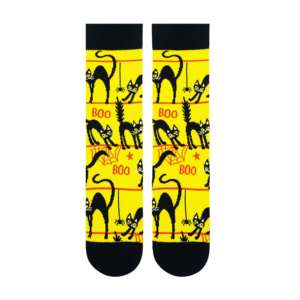 Unisex Yellow Ankle <b>Socks</b> with <b>Cat</b> Pattern Breathable Design for Daily Use - Product Image 1