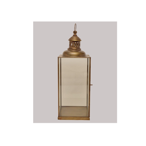 Lanterne en métal assurée de haute qualité avec lanterne en métal de forme carrée de couleur dorée et poignée suspendue à vendre par les exportateurs - Product Image 1