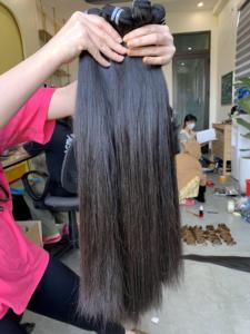 Cheveux vietnamiens de donneur, cuticules alignées, lisses et soyeux, trame machine, longueur courte, prix de gros - Product Image 4