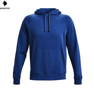 เสื้อมีฮู้ดแบบสวมหัวของผู้ชายผ้าเทอร์รี่ผ้าฝ้าย100% น้ำหนักเบาลายนูนทึบออกแบบได้ตามต้องการสำหรับฤดูหนาว - Product Image 1