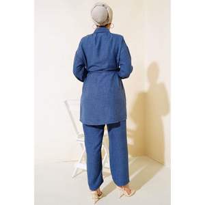 Stone Bordado Lino 2 Piezas Set Indigo - Product Image 2