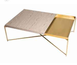 Table d'appoint moderne de 24 pouces en bois de manguier avec cadre carré en métal et fer Petite table basse avec plateau Style industriel - Product Image 6