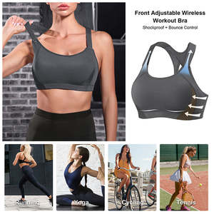 Sujetador deportivo con estampado de logotipo personalizado para mujer, nuevo diseño de talla grande, ropa activa transpirable, sujetador de Yoga ligero de secado rápido - Product Image 4