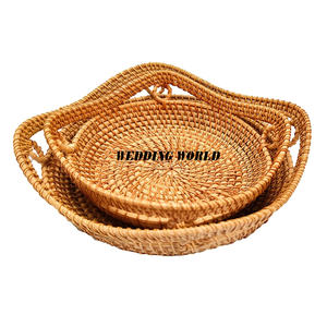 Bandeja de servicio de ratán decorativa para mesa, tamaño personalizado, plato hecho a mano, clásico, elegante, nueva llegada, venta al por mayor, bandeja de servicio de ratán - Product Image 4