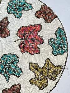 Camino de mesa bordado floral, Mantel Individual de algodón con cuentas redondas, decoración de comedor de Navidad para boda - Product Image 2