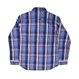 Camisa de Franela Casual para Hombre con Botones, Estampado de Madera, 100% Algodón, Rayas y Cuadros Azules - Product Image 3