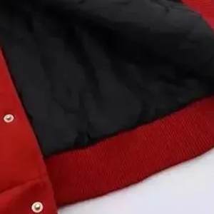 Vente en gros de vestes universitaires rouges avec logo brodé sur mesure pour hommes vestes Letterman tendance vestes pour hommes vestes respirantes pour hommes - Product Image 4