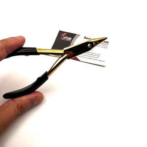 Pinzas para Microperlas de Tres Orificios, Doradas con Negro, Personalizables, Herramienta de Extensión de Cabello de Acero Inoxidable, Servicio OEM - Product Image 5