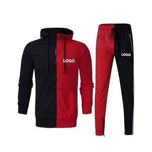 Ensemble de survêtement technique en polaire pour homme, printemps 2026, blocs de couleur, coupe ajustée, sweat à capuche zippé et jogging, salle de sport, fitness, 2 pièces - Product Image 6