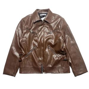 Nuevos abrigos de béisbol pesados para hombres de caballero, chaquetas de alta calidad cálidas Pu, diseño Digital abstracto, lona gruesa de piel de oveja - Product Image 6