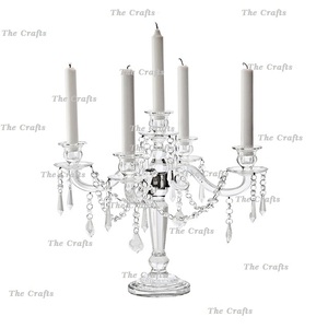 Candélabre de qualité supérieure en aluminium couleur argent avec cristaux, au prix le plus bas - Product Image 5