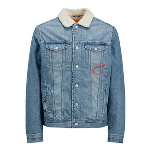 เสื้อแจ็กเก็ตสำหรับผู้ชายเสื้อโค้ทผ้ายีนส์ลำลองมีกระดุมและกางเกงยีนส์ปักลายสำหรับฤดูหนาวมีกระเป๋าสำหรับผู้ชาย - Product Image 5