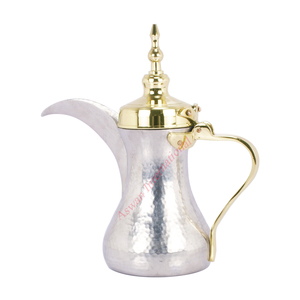 Tetera de café hecha a mano de alta calidad, recipiente de té con acabado dorado elegante, de latón antiguo, café árabe - Product Image 6
