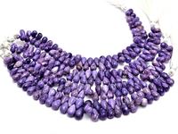Perles de pierres précieuses en forme de larme à facettes charoite violette naturelle 7-13mm perles en vrac pour la fabrication de bijoux au prix de gros