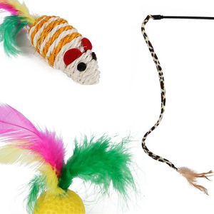 Set di 22 Giocattoli Ecologici per Gatti: Tunnel Tripli, Palline in Peluche, Topolini e Giochi Laser a Tema Animazione - Product Image 3