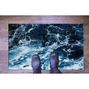 Alfombra con Estampado de Olas Oceánicas - Estética Moderna de Vista al Mar, Alfombra Suave con Pelo Largo - Product Image 5