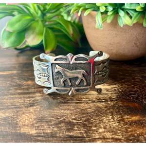 Emerson Kinsel Sterling <b>Silver</b> Horse-Themed Fashion <b>Cuff</b> <b>Bracelet</b> - Product Image 2