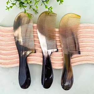 Natural Brown Buffalo Horn Comb Ox Horn Comb Cow Horn Comb For Hair Care In Good Polished With