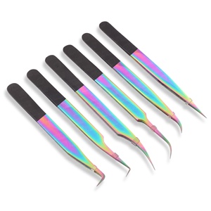 Custom Design Professional Durable Isolation <b>Eyelash</b> Tweezers Sustainable Stainless Steel Lash <b>Extension</b> Tweezers <b>Mink</b> - Product Image 1