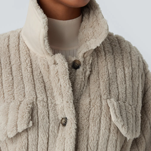 แจ็กเก็ตนักบินแบบถักสำหรับผู้หญิงซับในผ้าไนลอนแบบลำลองมีซิปปิดฤดูใบไม้ร่วง - Product Image 5