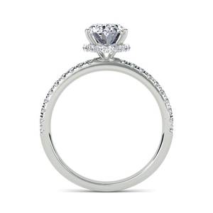 Diamant créé Lab Grown Bague de fiançailles solitaire en or blanc de 14k 18k taille ovale - Product Image 6